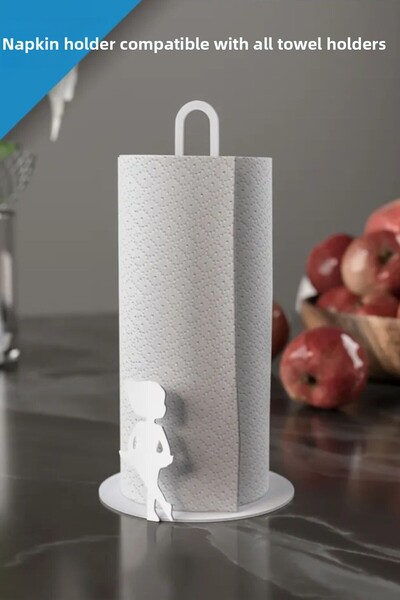 3art Metal Metal Towel Napkin Holder - Paper Towel Holder - Standard and Large Size Roll Compatible