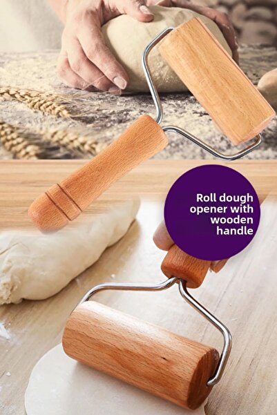 Kitchen Live مقبض خشبي العجين الأسطوانة السلس شوبك البيتزا المعجنات الأسطوانة...