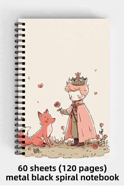 Anime Marketi دفتر ملاحظات ذو غلاف صلب مقاس A5 من Little Prince، 120 ورقة