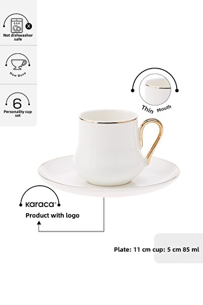Karaca Helios 6-Person Coffee Cup Set 85 ml