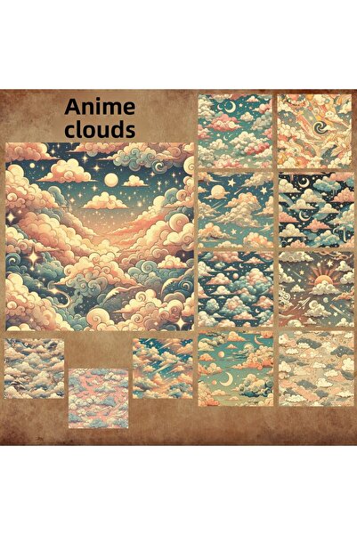 Pink Swan Craft Set de 12 autocolante vintage Anime Cloud - Scrapbook, autoco...