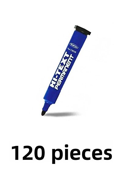 Hi-Text 120 قطعة 830pb نهاية مستديرة قلم دائم صندوق القلم الأزرق