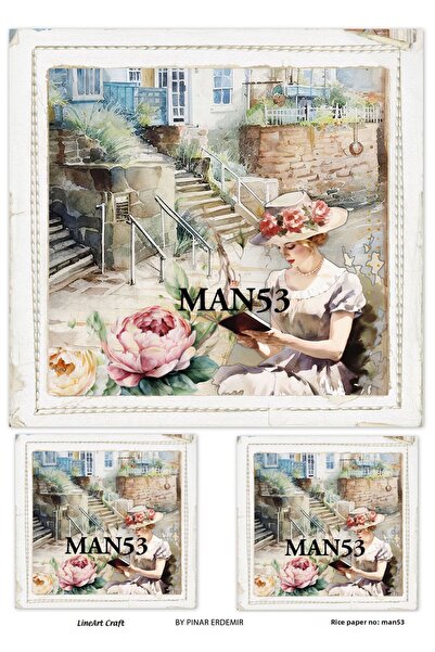 LİNEART ورق ديكوباج نحاسي رقم: MAN53- 29X42 سم