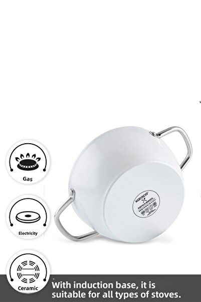 Karaca X Refika Swiss Crystal Metal Handle Pot 26 cm Creamy