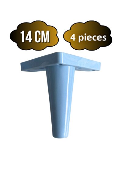 DSYapıAksesuar Picioare din plastic Wind de 14 cm pentru mobilier, masă și dulap (14 cm) (ALBASTRU) (4 bucăți)