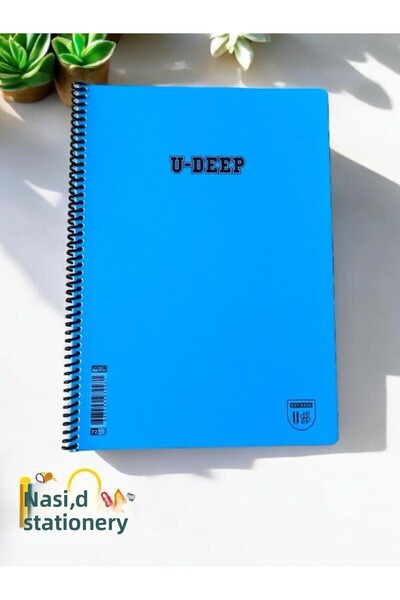 Nasip Kırtasiye A4 Size Light Blue Plastic Closed 72 Sheets Line Notebook