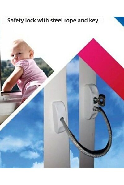 Kidmix Blocare Pimapen cu cheie din oțel, fără garanție, clemă de siguranță dreapta, oțel cromat, cu frânghie