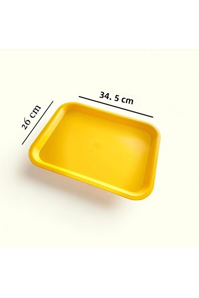 ray plastik Unbreakable Yellow 6 Pieces Serving Tray