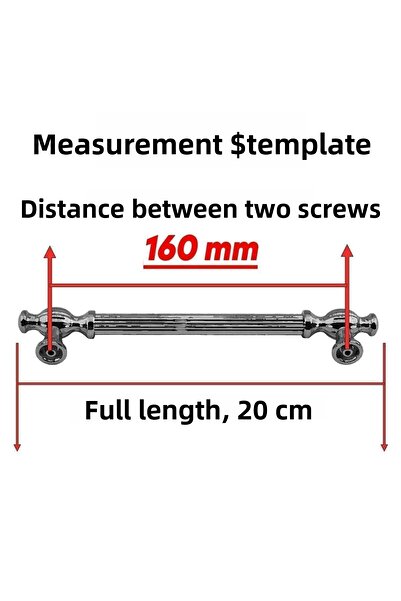 Badem10 مقبض معدني 160 مم - مقابض باب خزانة ملابس بأدراج مدخنة