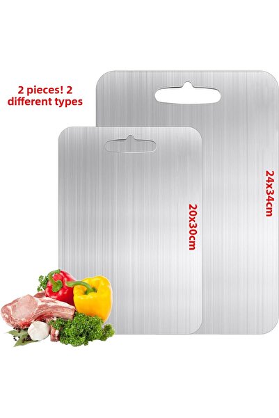 takasat لوح تقطيع من الفولاذ المقاوم للصدأ مضاد للبكتيريا، قطعتان (مقاسان مخت...