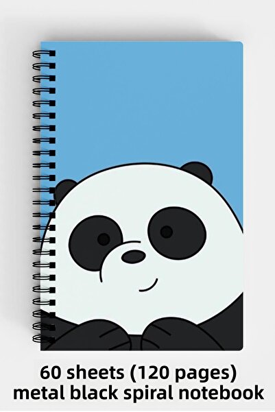 Anime Marketi دفتر ملاحظات ذو غلاف صلب مقاس A5 بتصميم باندا لطيف 120 ورقة