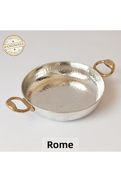 Roma 20 سم مصنوع يدويًا من الداخل والخارج مع القصدير الأول مقلاة نحاسية مسطحة...