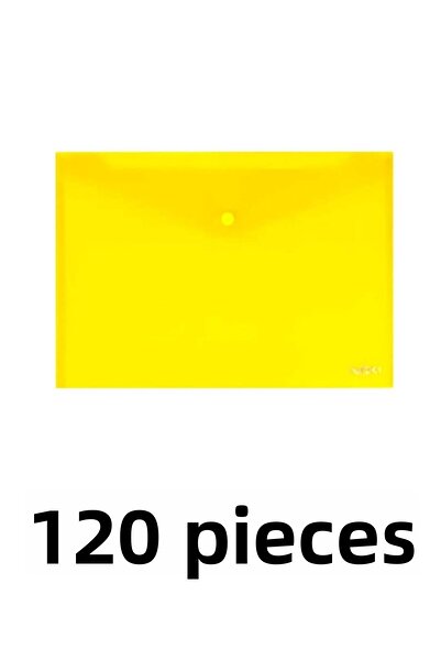 Noki 120 قطعة من ظرف ملف A4 الشفاف مع مشبك تثبيت أصفر
