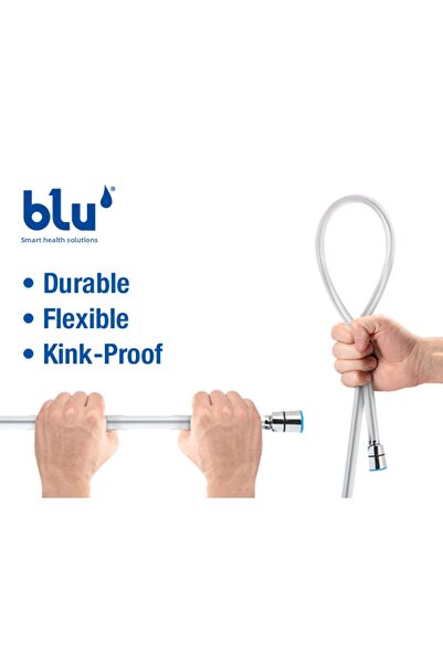 Blu Intelligent Health Solutions Blu Chromolux Shower Hose, Blu Ionic Shower Filter Handheld Shower Hose, 150Cm Long (59 Inch)