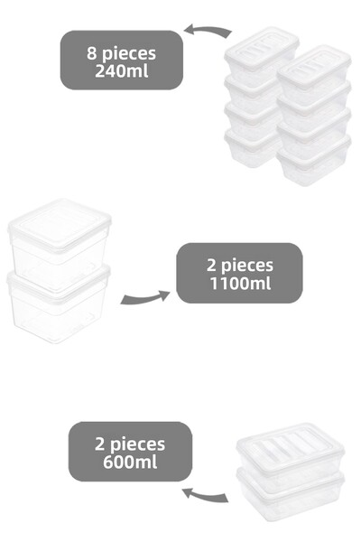Meleni Home 12 Piece Deep and Shallow Food Storage Container Set - Transparent Lid Microwave Compatible Organizer Organizer