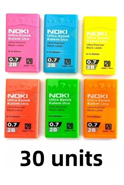 Noki 30 قطعة قلم متعدد الاستخدامات 2B 0.7 60 مم 120 Li أنبوب