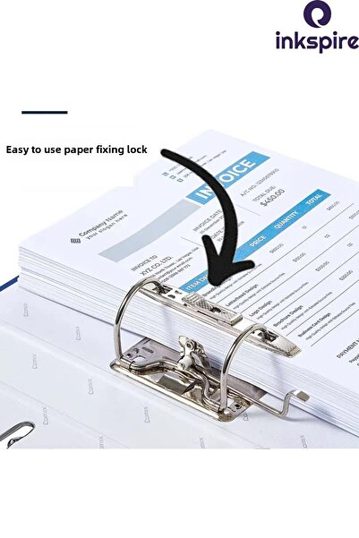 inkspire 1Pcs Narrow Office Folder - with Ring, Plastic Paperwork File Organizer Locked Pp
