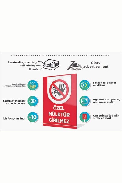 zafrakreklam Attention Dog Present Sign Plate 24X34 cm Pvc