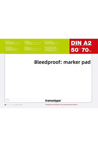 Transotype Marker Pad A2 75gr 50syf (Suitable for Use with Copic and Other Alcohol Based Markers)