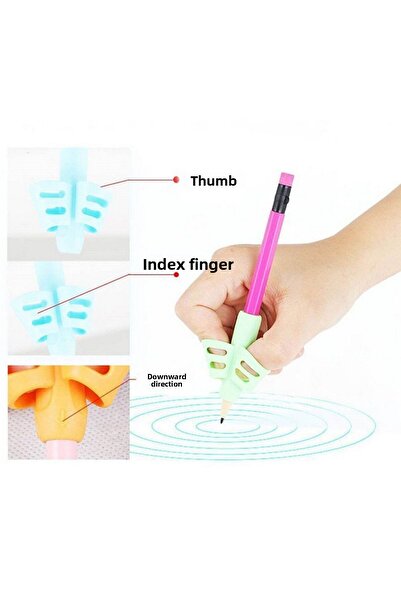 Dekor Loft Pencil Grip Easy Pen Grip with Finger Clamp Set of 3 Orange