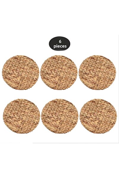 Paçi 6-Piece Wicker American Service Plate Knitted Bamboo 35 Cm