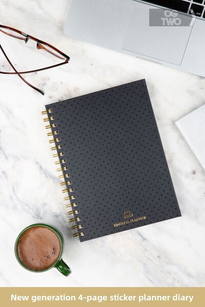 OGTWO Премиум дневник с размер 17x24 cm, със стикери, без срок на годност, новогодишен подарък, седмичен и дневен планирач