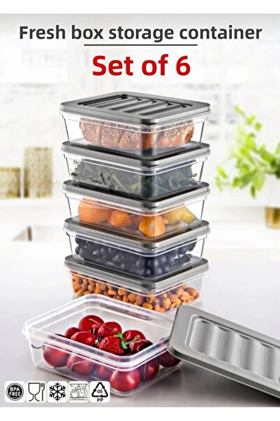 VİZYON 600ml 6Pcs Fridge Organizer Set Fridge Organizer Storage Container