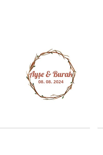 Reysa Tasarım Red Fruity Oval Winter Sticker Henna Engagement Wedding 3X3Cm C...