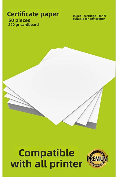 Hsn 50 قطعة سميكة مناسبة لجميع الطابعات مع خرطوشة الحبر 220 جرام لورق شهادة A...