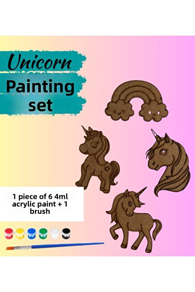 MODAT Wooden DIY Unicorn Painting Set Educational Montessori Children's Developmental Toy
