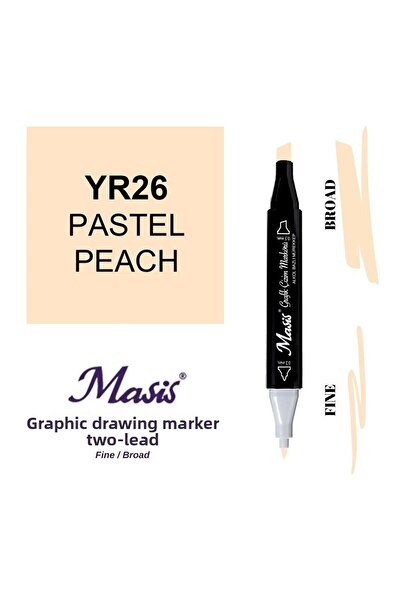Masis قلم تحديد مزدوج الأطراف 26 خوخ باستيل