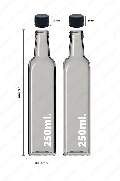 parlakcam زجاجة زيت زيتون زجاجة زجاجية شفافة 250 مل وعاء زيت ماراسكا زيت الخل...
