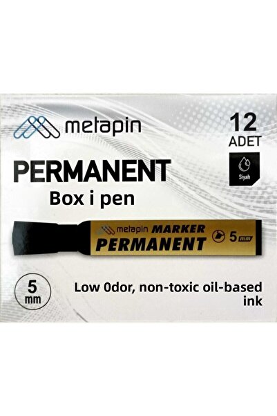 TARDU İTHALAT قلم ميتابين دائم 5 مم أسود 12 لتر