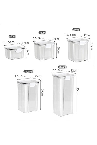 Choice قطعة واحدة 460 مل من برطمانات المطبخ ذات الغطاء الأبيض المختومة ومنظم تخزين الحبوب وخزان كبير من البلاستيك المقاوم للرطوبة