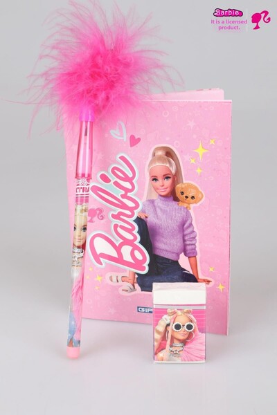 Barbie New Season Licensed Barbie - Feathered Snap-on Pencil and Eraser Set