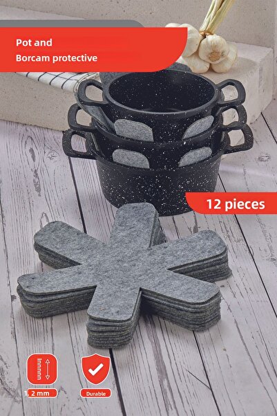 Self Power Σετ 12 τεμαχίων προστατευτικής τσόχας κατά των γρατσουνιών για τηγάνια και γυάλινα σκεύη 30x30 εκ.