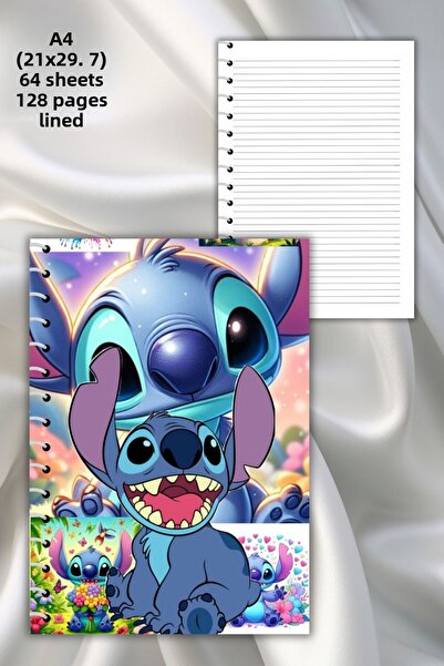 daily notebook دفتر ملاحظات مدرسي مخطط حلزوني مكون من 64 صفحة - مقاس A4 (21x29,7 سم)