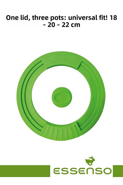 esenso Essenso Universal Drainer Silicone Edged Glass Lid 18.20.22 cm Green