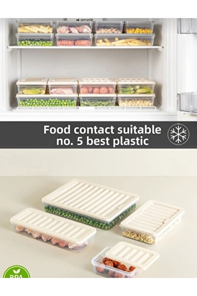 VİZYON 600 ml 6 Pieces Refrigerator Organizer Freezer Storage Container Breakfast Nutrition Containers