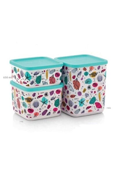 Tupperware Set of 3 Cubic Patterned