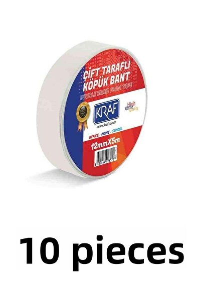 KRAF 10 Pieces 12 mm X 5 Meters Double Sided Foam Tape