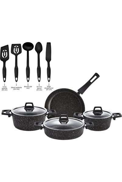 Karaca طقم وعاء ووعاء 12 قطعة من الجرانيت الحيوي