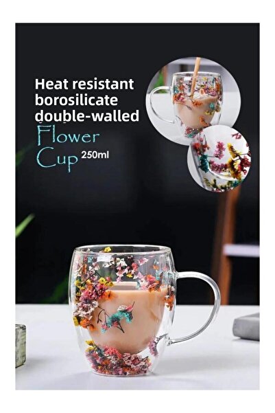 PANJI كوب زهور البورسليكات ذو الجدار المزدوج المقاوم للحرارة - كوب زهور وكوب ...