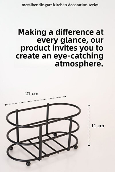 mba decor metal bending art Black Bottle Oil Pot Stand - Kitchen Organizer, Stainless Finish, Dish Soap Stand Tableware Decoration