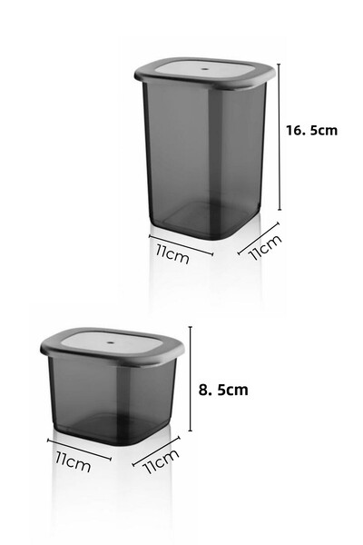 Nandy Home Set of 12 Anthracite Economical Unbreakable Storage Containers with Labels 6X0,5/6X1,2 Lt.