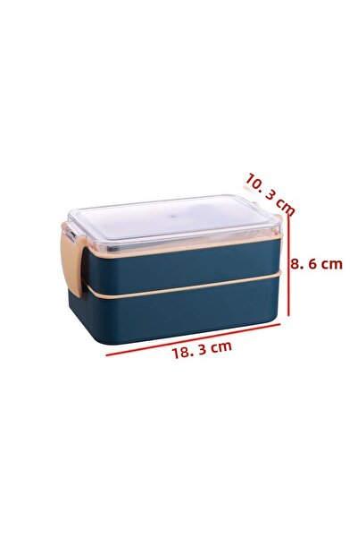 LEON LİFE Leon Life 2-Tier Children's Lunch Box with Fork and Spoon Gift