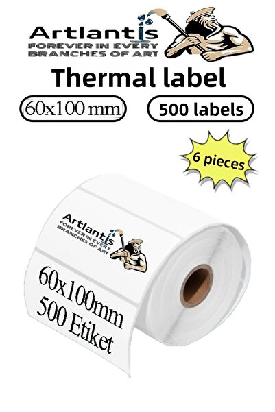 Artlantis 60x100 ملم ملصق باركود لاصق 6 قطع ملصق رول ميزان باركود حراري ملصق ...
