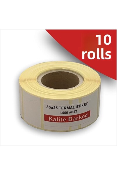Kalite Barkod Etichetă termică 35x25 |   10 role de etichete cu coduri de bare