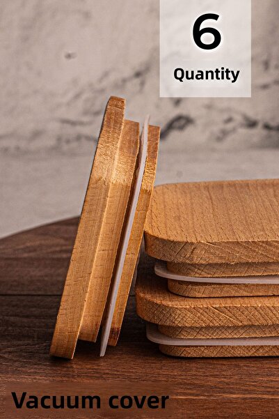 Snippy Bella Milla 6-Piece Soft Square Elysia Timeless Wooden Vacuum Square Lid Set