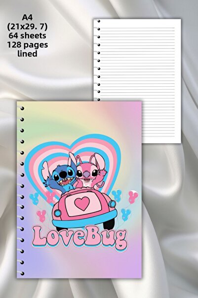 daily notebook دفتر ملاحظات مدرسي مخطط حلزوني مكون من 64 صفحة - مقاس A4 (21x2...